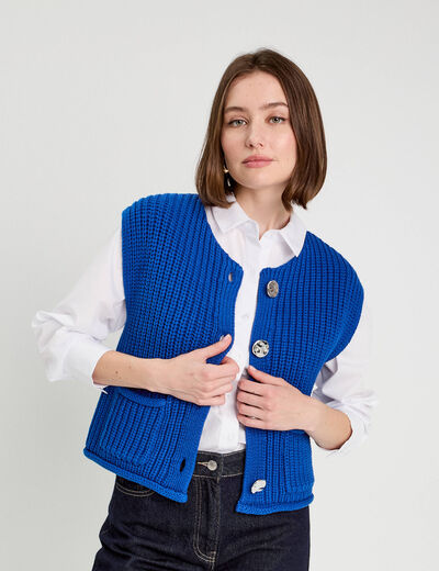 Gilet sans manches bleu electrique femme