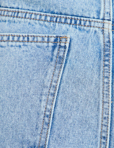Short mom taille haute en jean strass denim triple stone femme