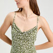 Robe longue ajustée vert kaki femme