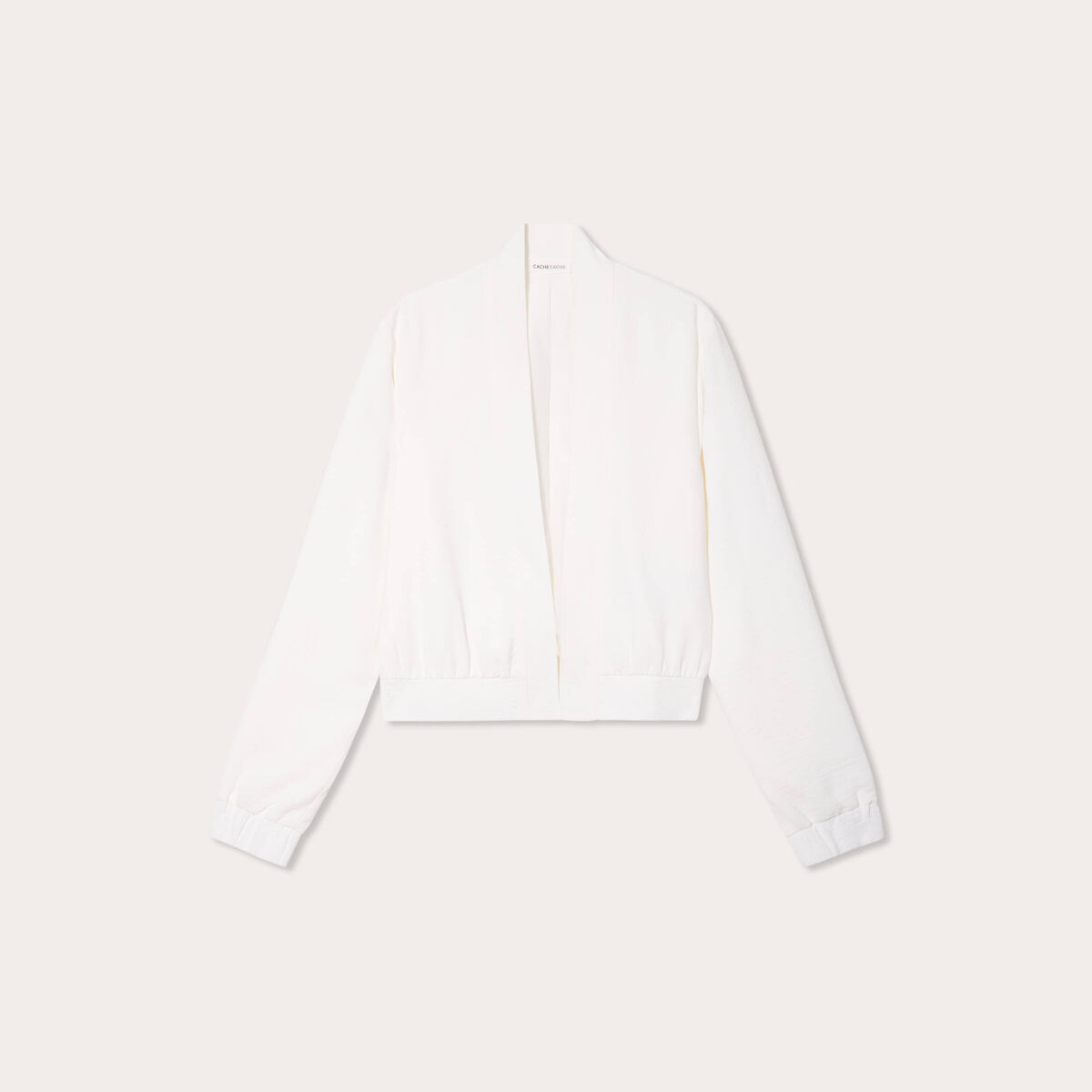 Veste ajustée col ouvert ecru femme
