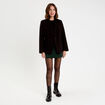 Jupe droite courte taille haute vert fonc&eacute; femme