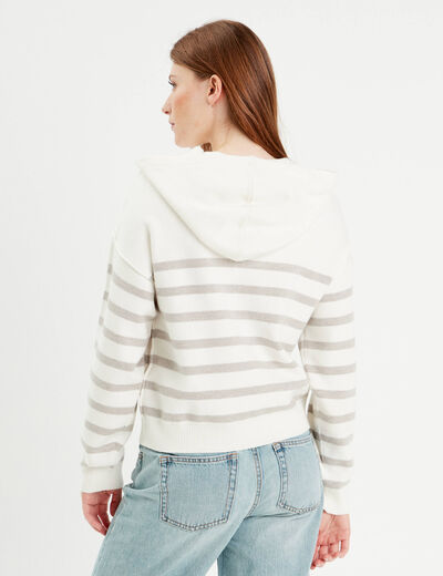 Pull à capuche gris clair femme