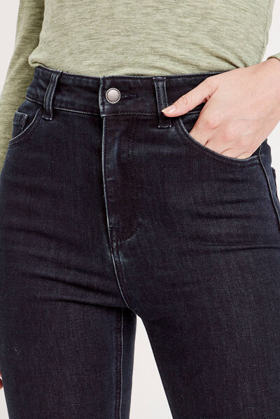 Jeans skinny intérieur gratté chaud denim brut femme
