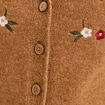 Gilet sans manches col v broderie marron femme