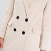 Manteau droit boutonné beige femme