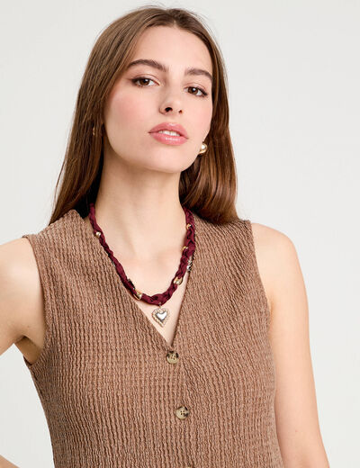 Débardeur sans manches marron femme