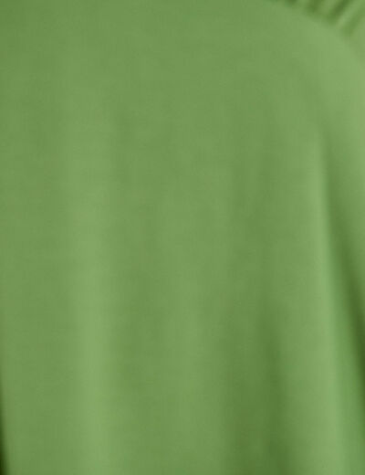 Robe trapèze manches courtes vert femme