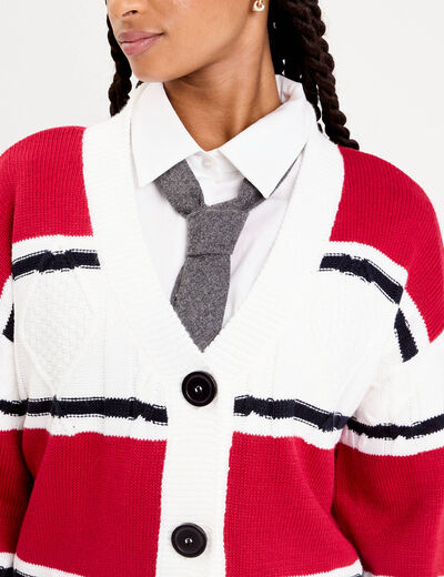 gilet manches longues rouge femme