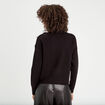 Pull col montant boutons noir femme