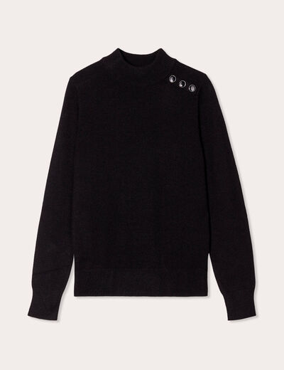 Pull manches longues noir femme