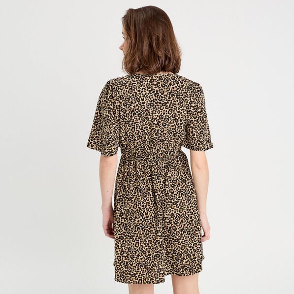 robe evasee manches courtes beige femme Robe évasée manches courtes beige femme