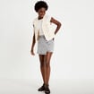 Veste droite sans manches col rond ecru femme