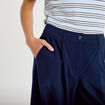 Pantalon barrel taille standard bleu marine femme