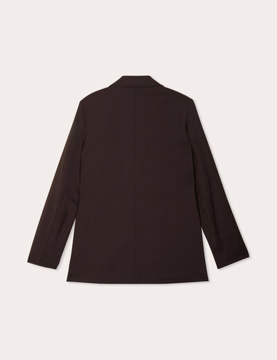Blazer droit marron foncé femme