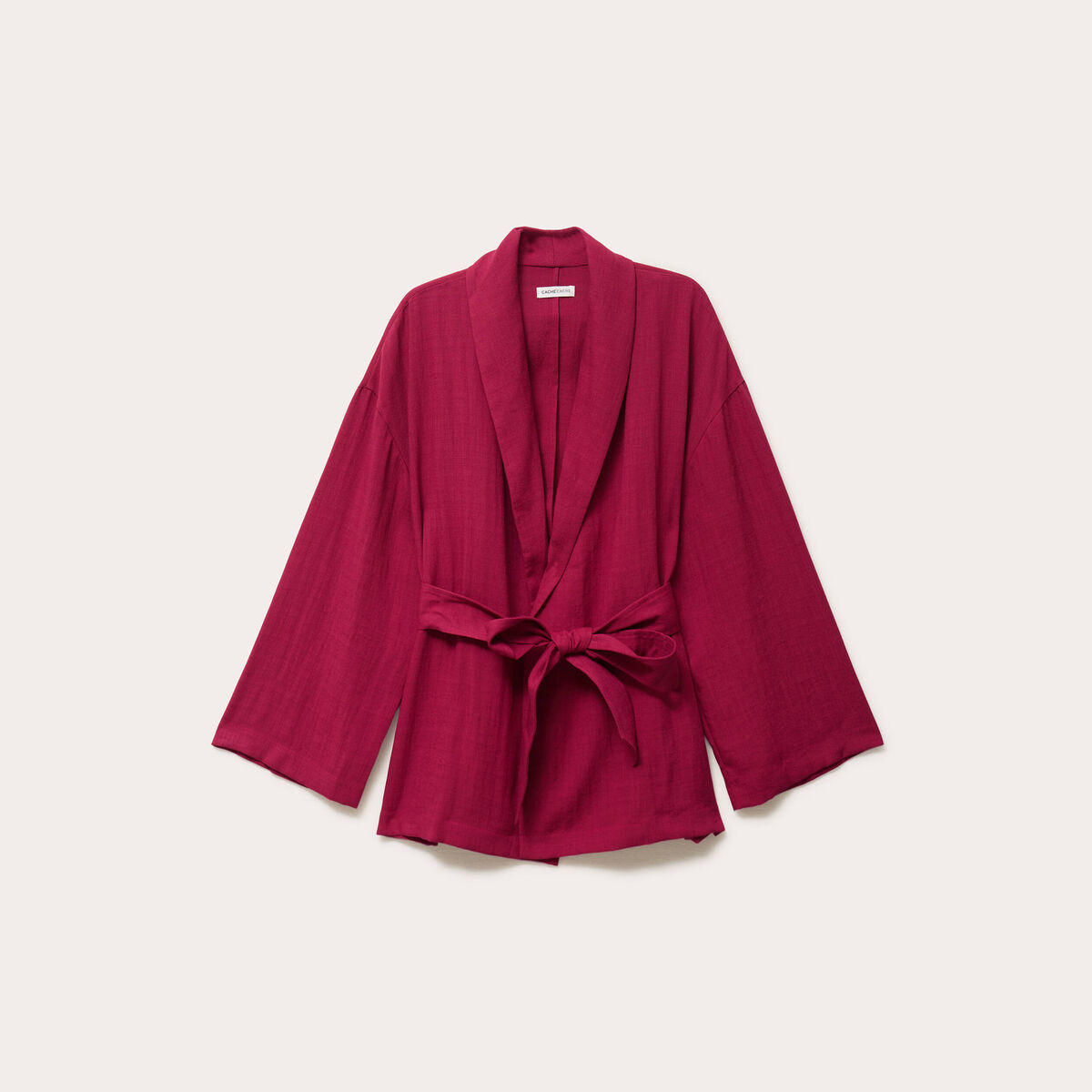 Kimono col tailleur manches longues rouge femme