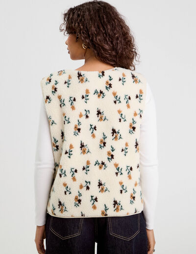 Gilet réversible sans manches ivoire femme