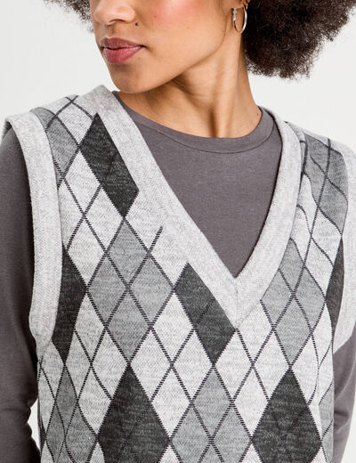Pull sans manches gris clair femme