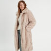 Manteau fausse fourrure sable femme