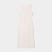 Robe midi moulante dentelle ecru femme