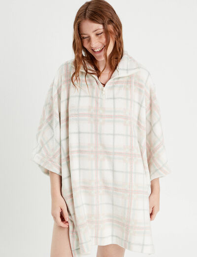 Cape longue zippée blanc femme