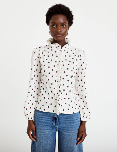 Blouse manches longues blanc femme