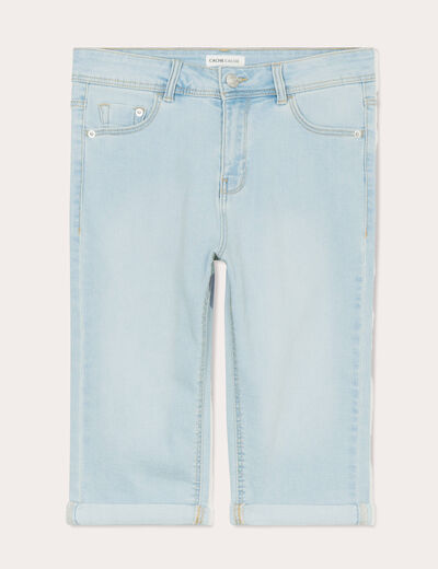 Bermuda slim en jean denim bleach femme