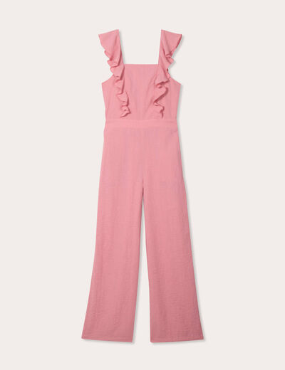 Combinaison pantalon volants vieux rose femme