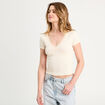 T -shirt manches courtes ecru femme