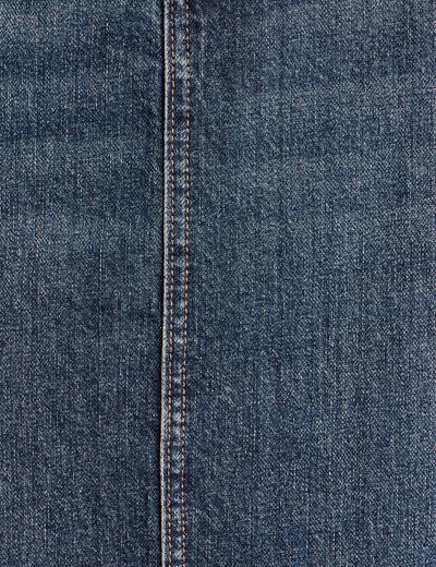 Jupe midi trapèze en jean denim dirty femme