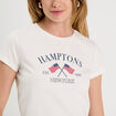 T-shirt manches courtes ecru femme