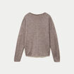 Gilet boutonn&eacute; avec col en V taupe femme