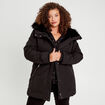 Parka droite avec capuche noir femme