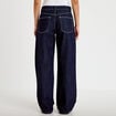 Jean wide leg taille basse denim brut femme