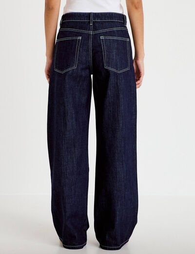 Jean wide leg taille basse denim brut femme