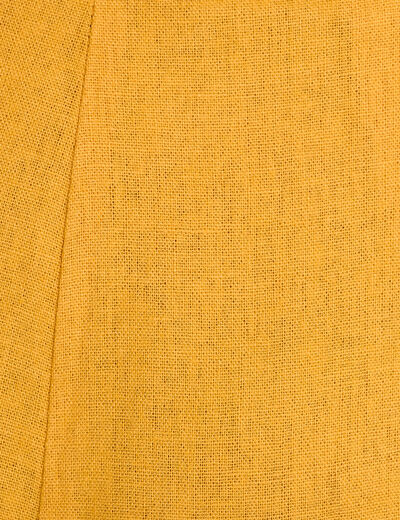 Combinaison pantalon bretelles avec lin jaune citron femme