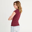 T-shirt manches courtes violet foncé femme
