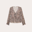 Blouse nouée manches longues multicolore femme