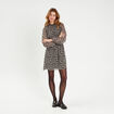 Robe évasée taille smockée noir femme