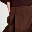 Pantalon large &agrave; pinces marron femme