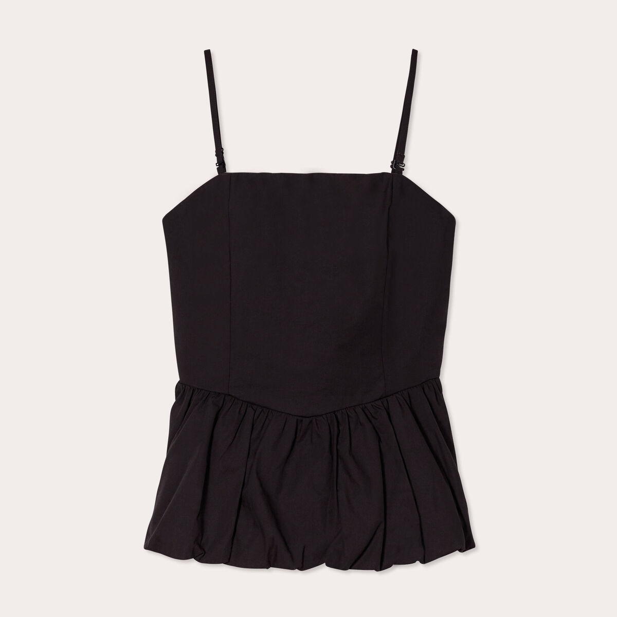 Bustier bretelles fines noir femme