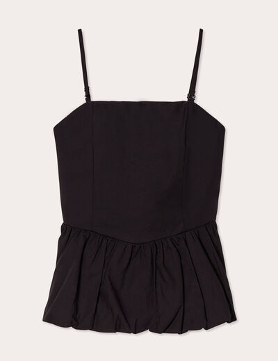Bustier bretelles fines noir femme