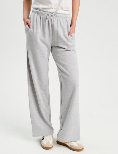 Pantalon de jogging large gris clair femme