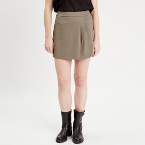 Jupe-short évasée vert kaki femme