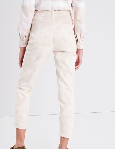 Jeans mom taille haute jaune clair femme
