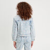 Veste droite en jean rose clair femme