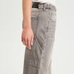 Jeans large avec pattes denim gris femme