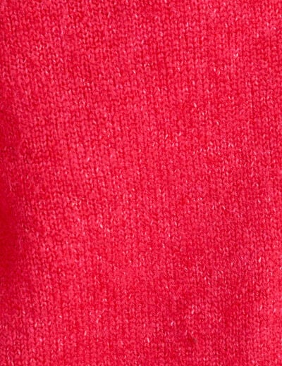 Gilet col v manches longues rouge femme