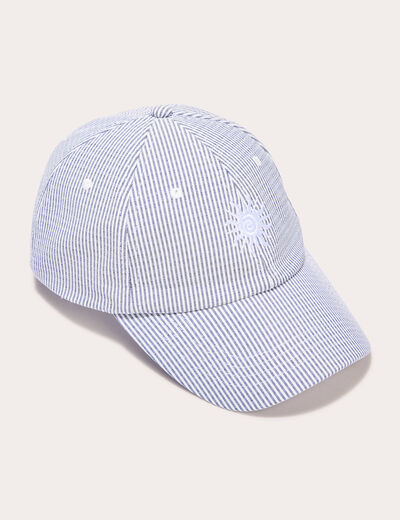 Casquette détails brodés bleu ciel femme