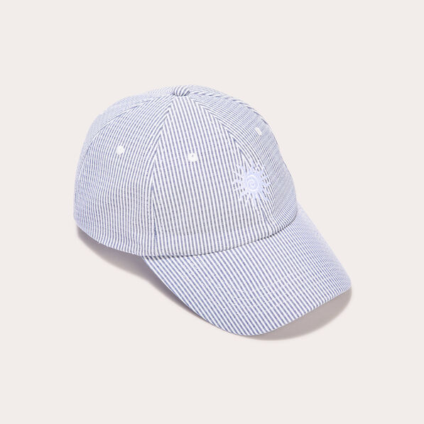 Casquette détails brodés bleu ciel femme