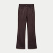 Pantalon bootcut aspect daim marron fonc&eacute; femme